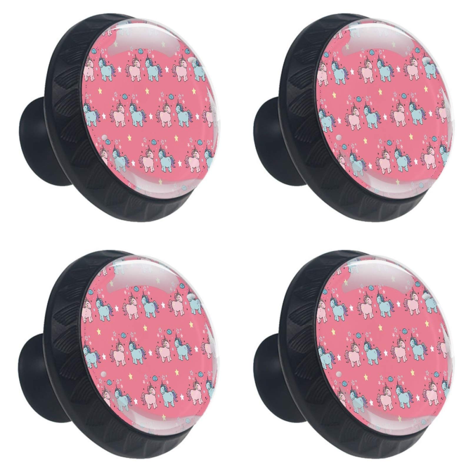 Boutons de meuble licorne lot de 4 poignées verre pour rénover placard et tiroir usé