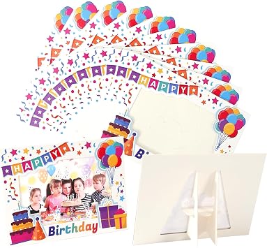 Paper Frames 4x6 for Happy Birthday, Party Cardboard Picture Frames, Paper Photo Frames - 10 Pack