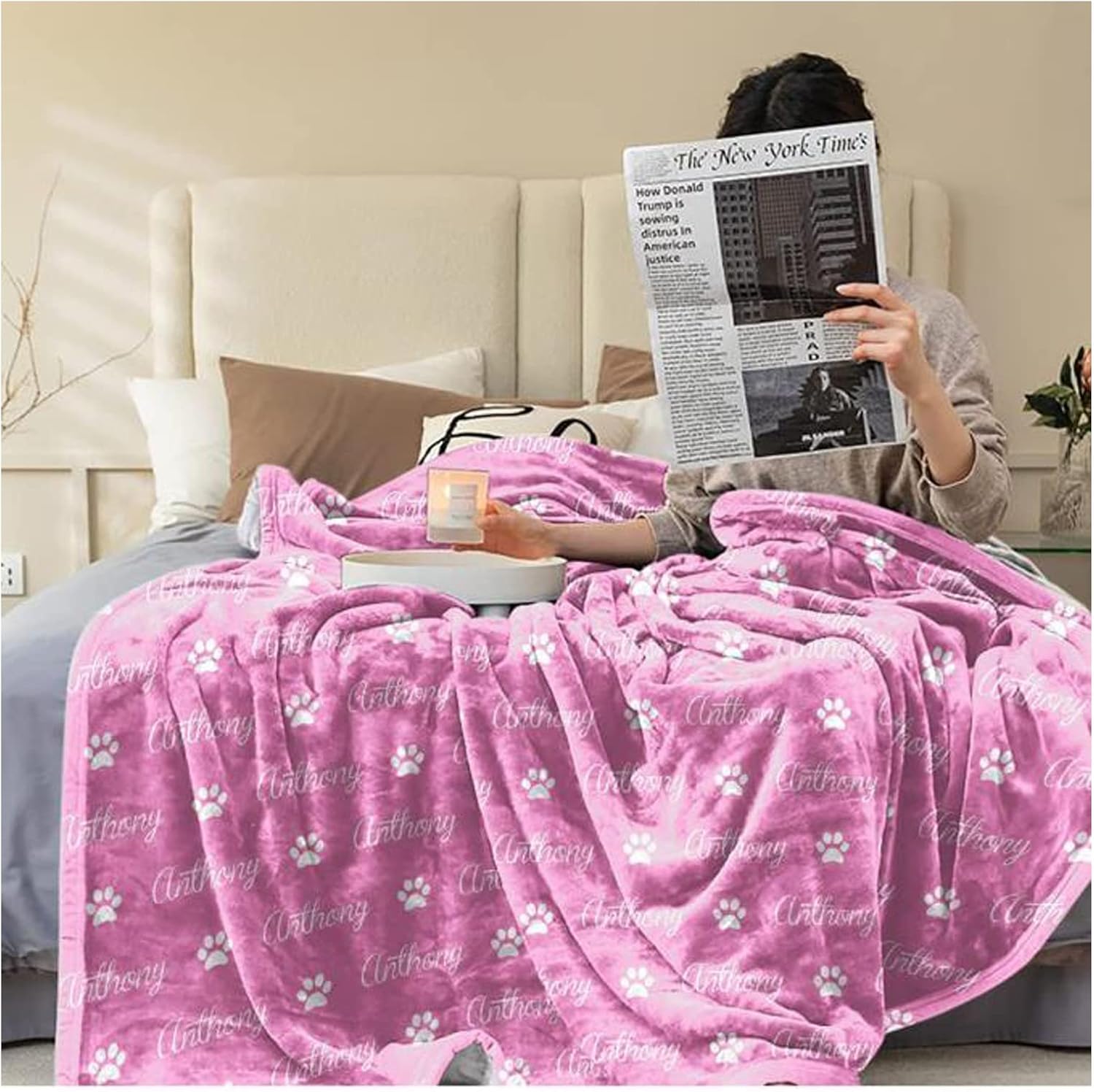 YGM Custom Name Blankets Personalized Name Blankets for Kids Baby Boys Girls Grandson Adults,Baby Name Blanket,Personalized Newborn Receiving Blankets,Personalized Custom Gifts (50"x60"/130x150cm)