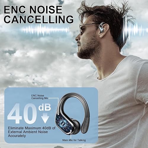 Miniatura 3 de Wireless Earbuds, Sport Bluetooth 5.4 Headphones 2026 New Bluetooth Earbuds with 75Hrs Stereo, 4 ENC Mic, Noise Canceling Over-Ear Buds with
