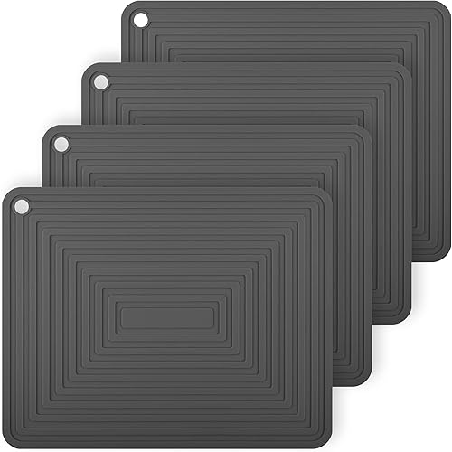 Smithcraft Salvamanteles para platos calientes, ollas y sartenes, almohadillas calientes de silicona para cocina, soportes redondos de silicona para