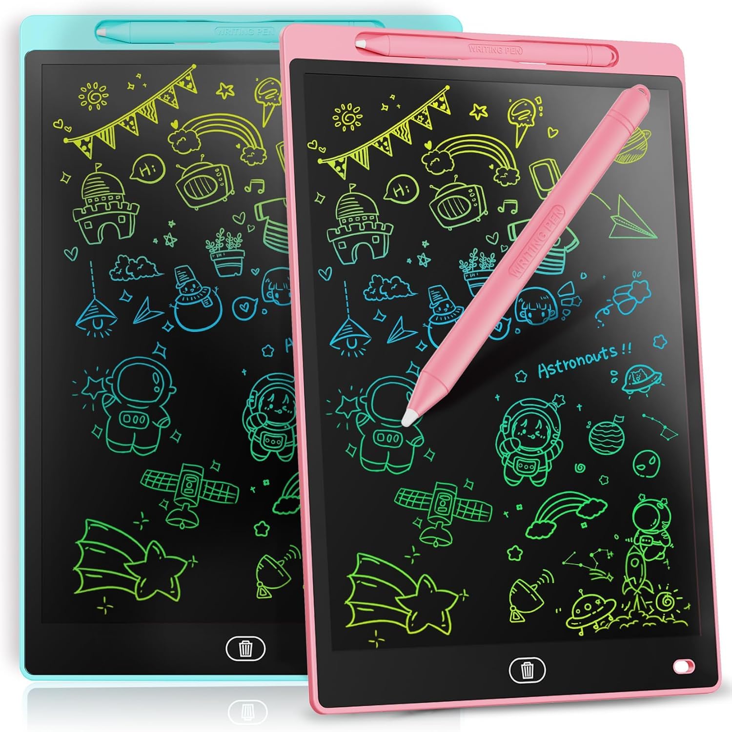 AMIAKSHA Portable LCD Drawing Tablet for Boys & Girls | Multicolor Screen Electronic Slate Toy for Toddlers Learning & Counting | Non-Radiation Eye Protection Paperless Memo Pad, 12-Inch (Multicolour)-image-33