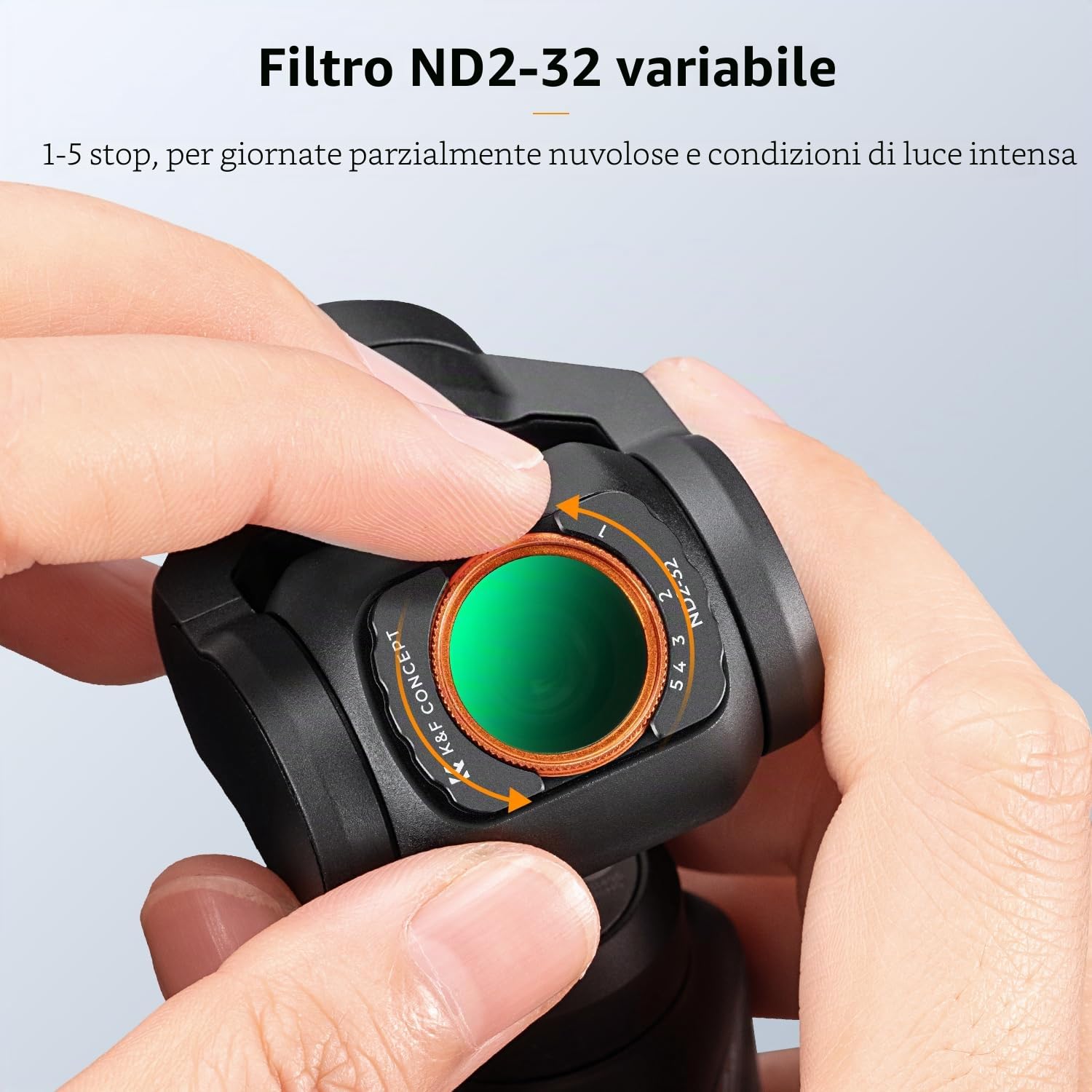 K&F CONCEPT Osmo Pocket 4/3 Filtro Magnetico, Filtri Magnetici Variabili ND2-32+ND32-512 (6-9 stop) Compatibili con DJI Osmo Pocket 4/3(Alluminio)