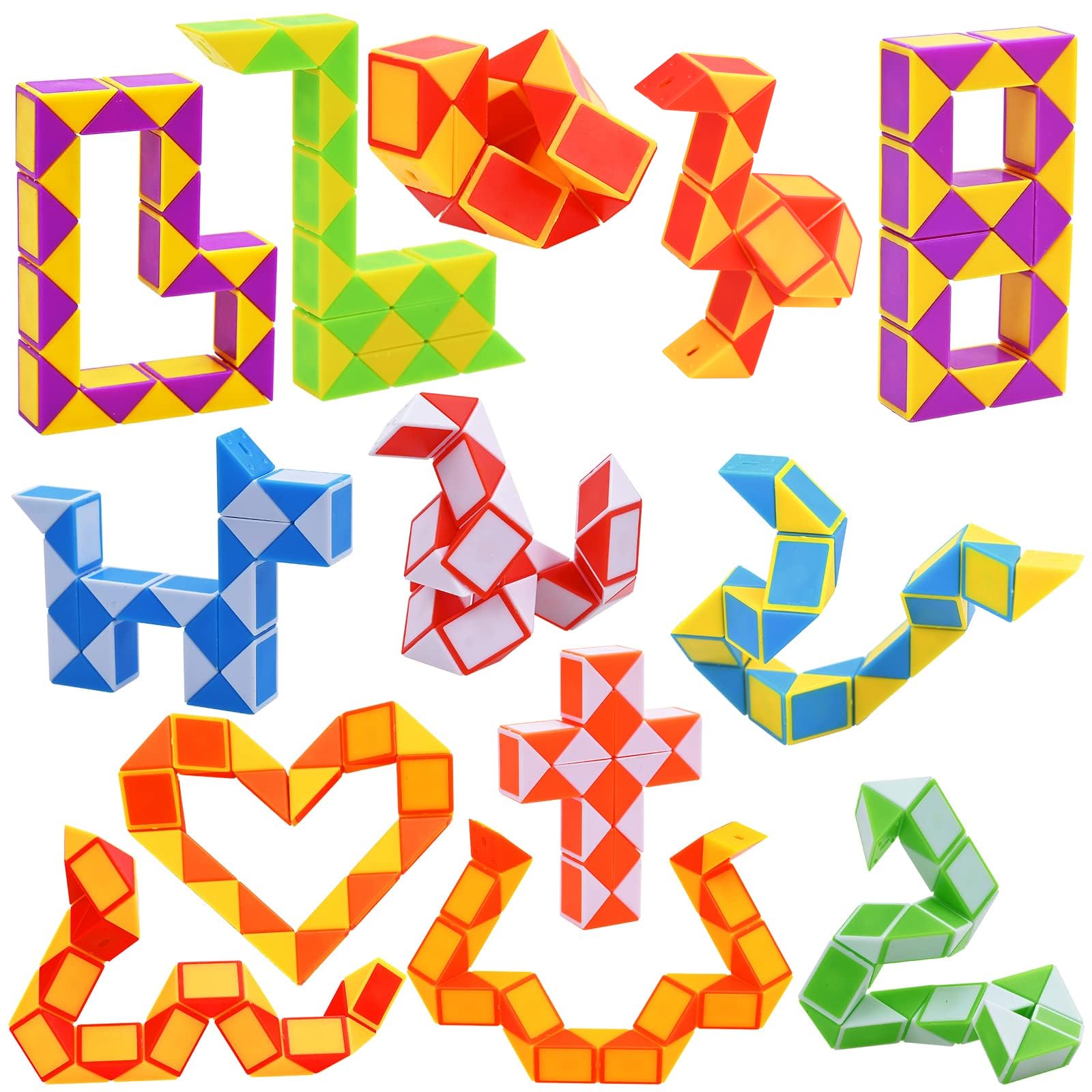 Magische Schlange Würfel GOLDGE 13 Stück 24 Blöcke Puzzle Magic Spielzeug Partygeschenke für Kinder