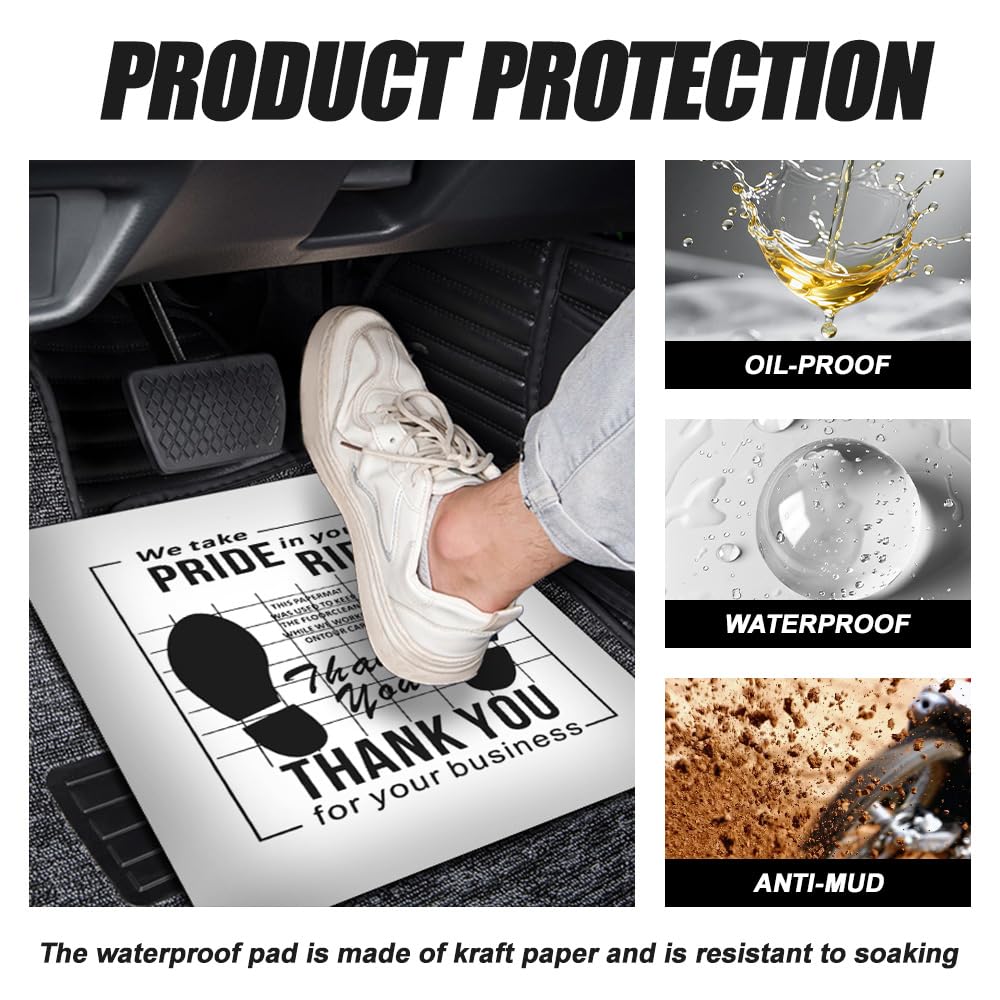 50PCS White Car Paper Floor Mats Floor Mats for Cars Disposable Temporary Automotive Foot Pad Auto Accessories Waterproof — view 3