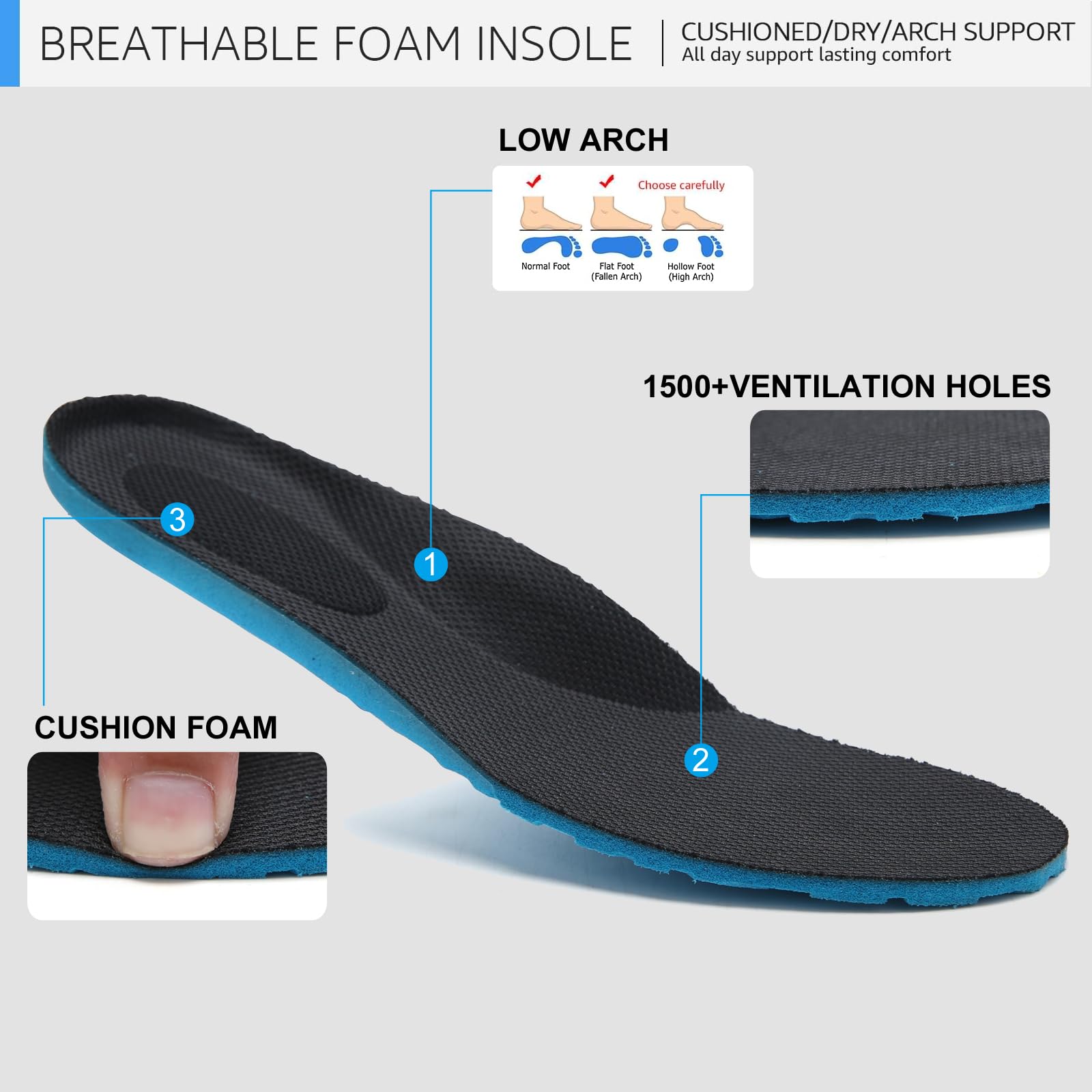 Myztra Baskets pour femme avec coussin d'air soutien de la voûte plantaire Chaussures de course