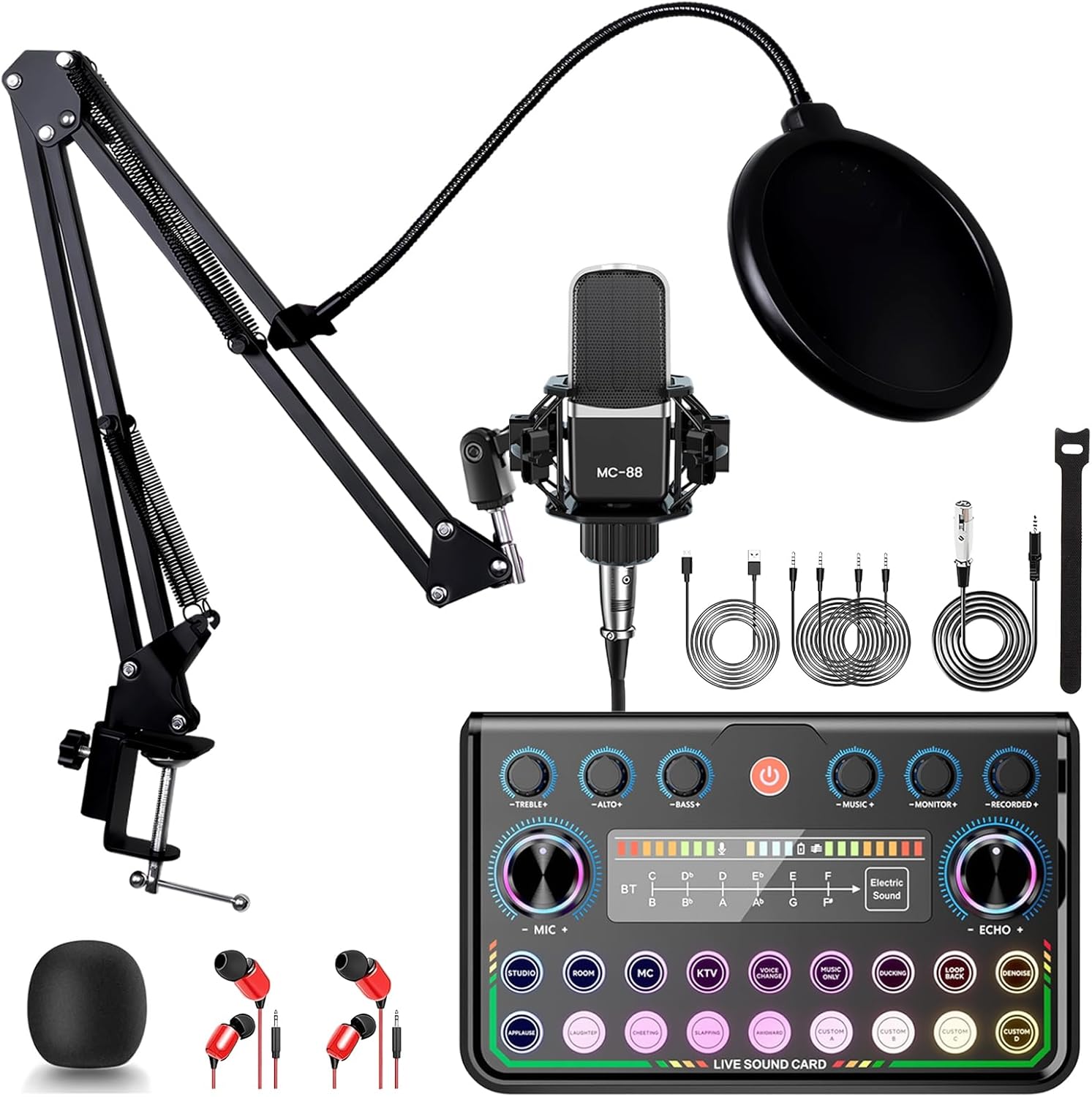 ALSO GO Upgraded Podcast Microphone Bundle, Podcast Equipment Bundle, Recording Studio Equipment for Podcasting, Singing, Streaming, Gaming