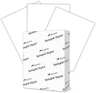 Springhill White 8.5” x 11” Cardstock Paper, 90lb, 163gsm, 250 Sheets (1 Ream) – Premium Lightweight Cardstock, Printer Paper with Smooth Finish for Greeting Cards, Flyers, Scrapbooking – 015101R