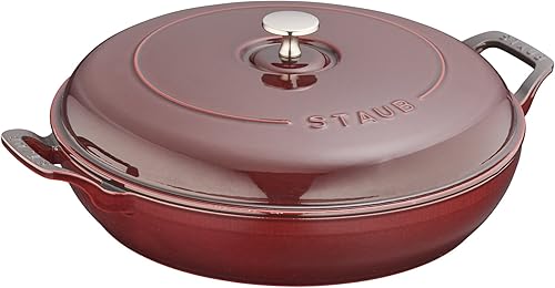 Staub Braiser de hierro fundido de 35 cuartos - Granadina fabricado en Francia
