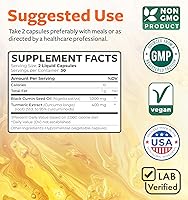 Vista 33 de Aceite de semilla negra – 180 cápsulas de cápsulas blandas (sin OMG y vegano) Premium prensado en frío Nigella Sativa que produce aceite de semilla