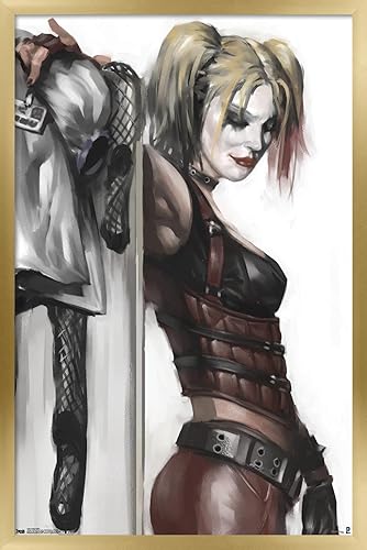 Miniatura 7 de Trends International DC Comics - Póster de pared de Harley Quinn, 14.72 x 22.37 pulgadas, versión enmarcada de madera de granero