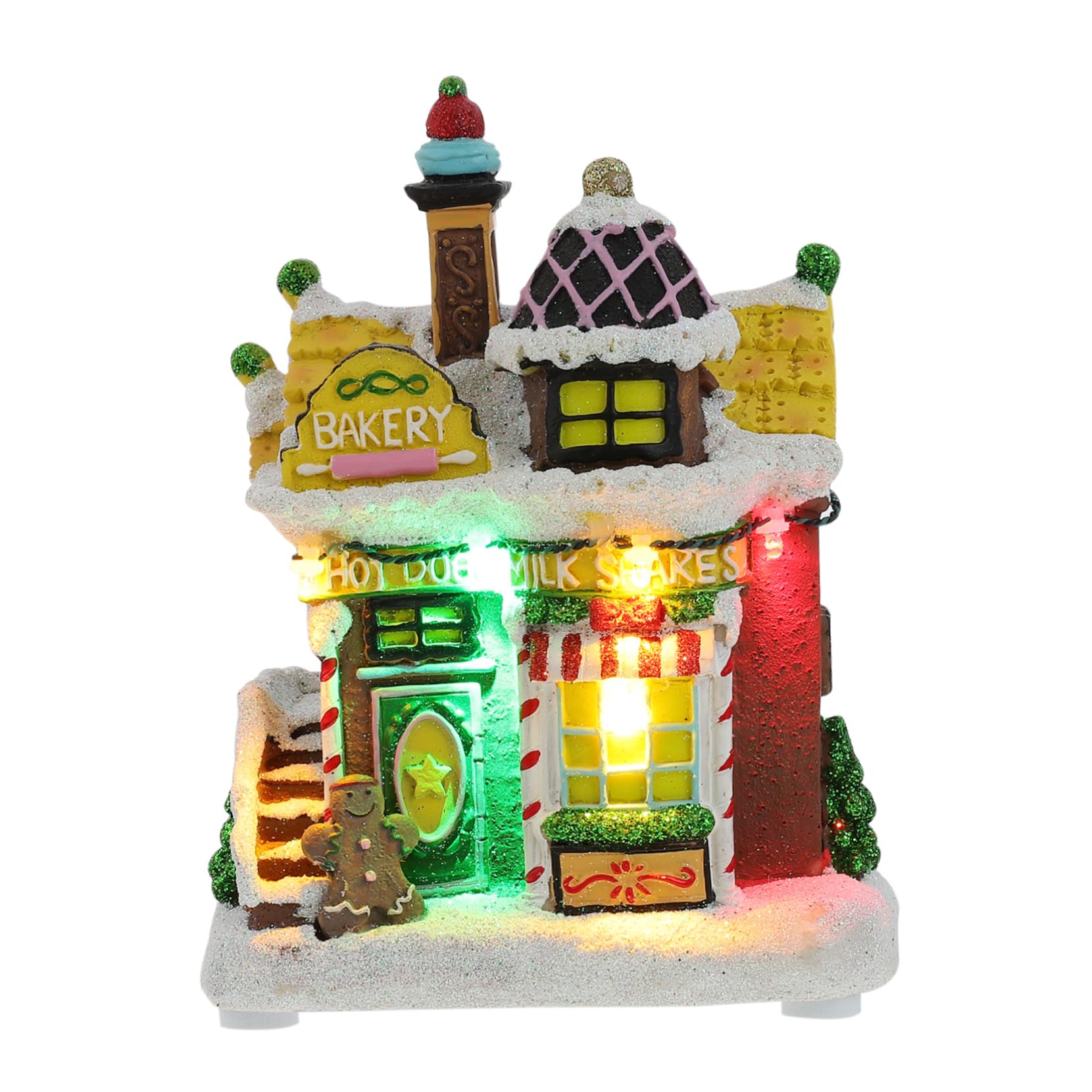 VOSAREA 1Pc LED Light Up Christmas Showcase Display Festive Xmas Decor Present for Holiday Parties Charming Tabletop Decoration for Living and Bedroom