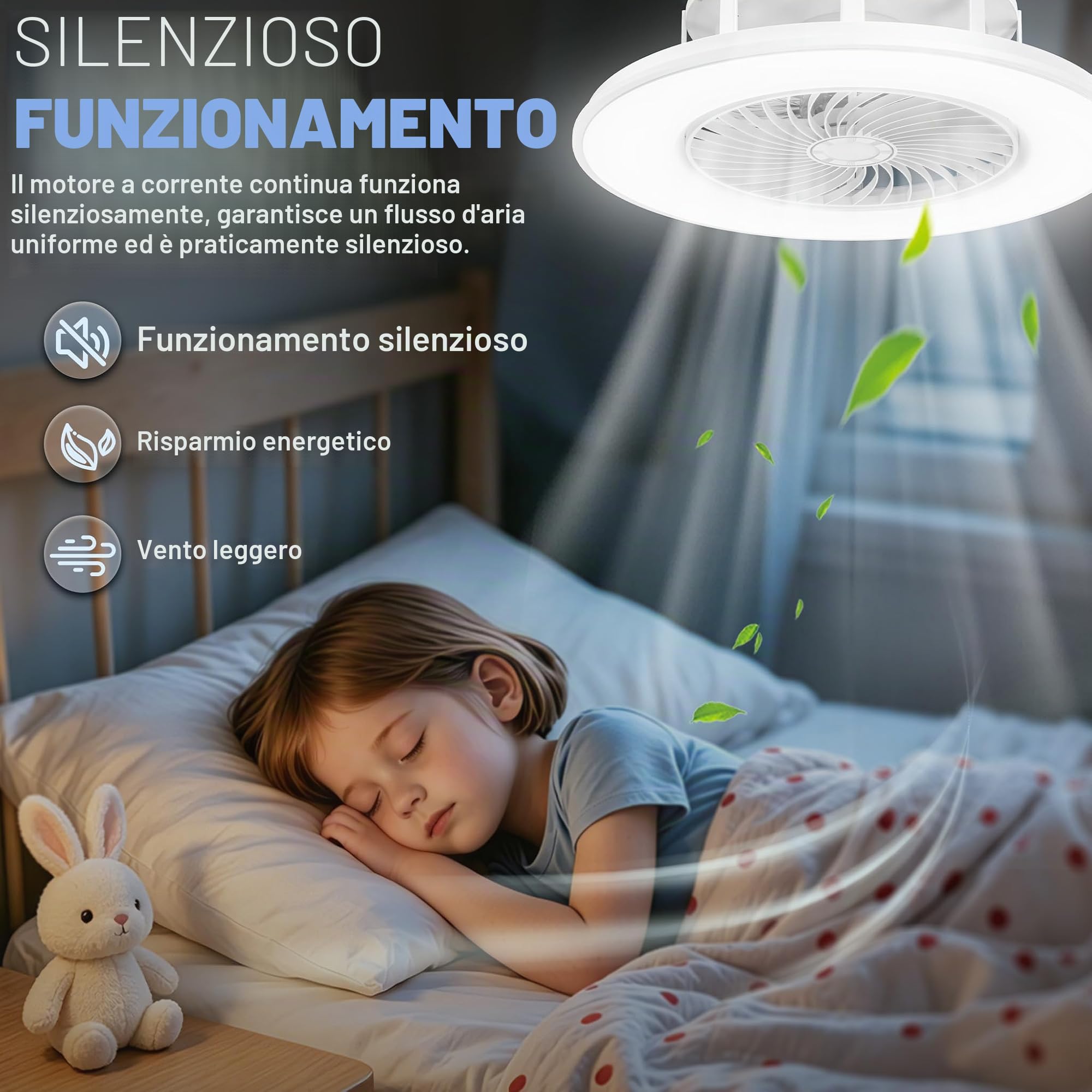 Froadp Ventilatore da Soffitto con Illuminazione e Telecomando Silenzioso Moderna Dimmerabile Nuovo Design fan Luce da Soffitto Ventilatore per Soggiorno Camera da Letto Sala da Pranzo (36W, Bianco)
