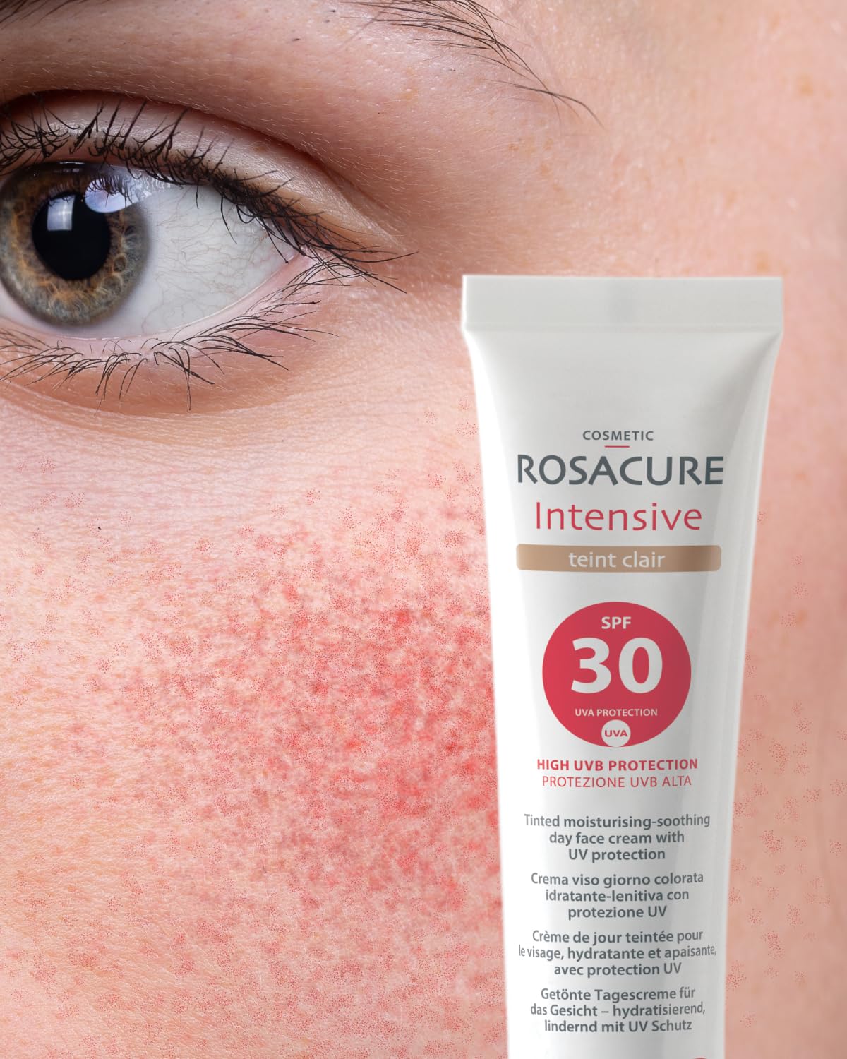 Synchroline - Rosacure Intensive Teint Spf 30 – Crema Viso Colorata Anti-Rossori Effetto Lenitivo 30 Ml, Made In Italy