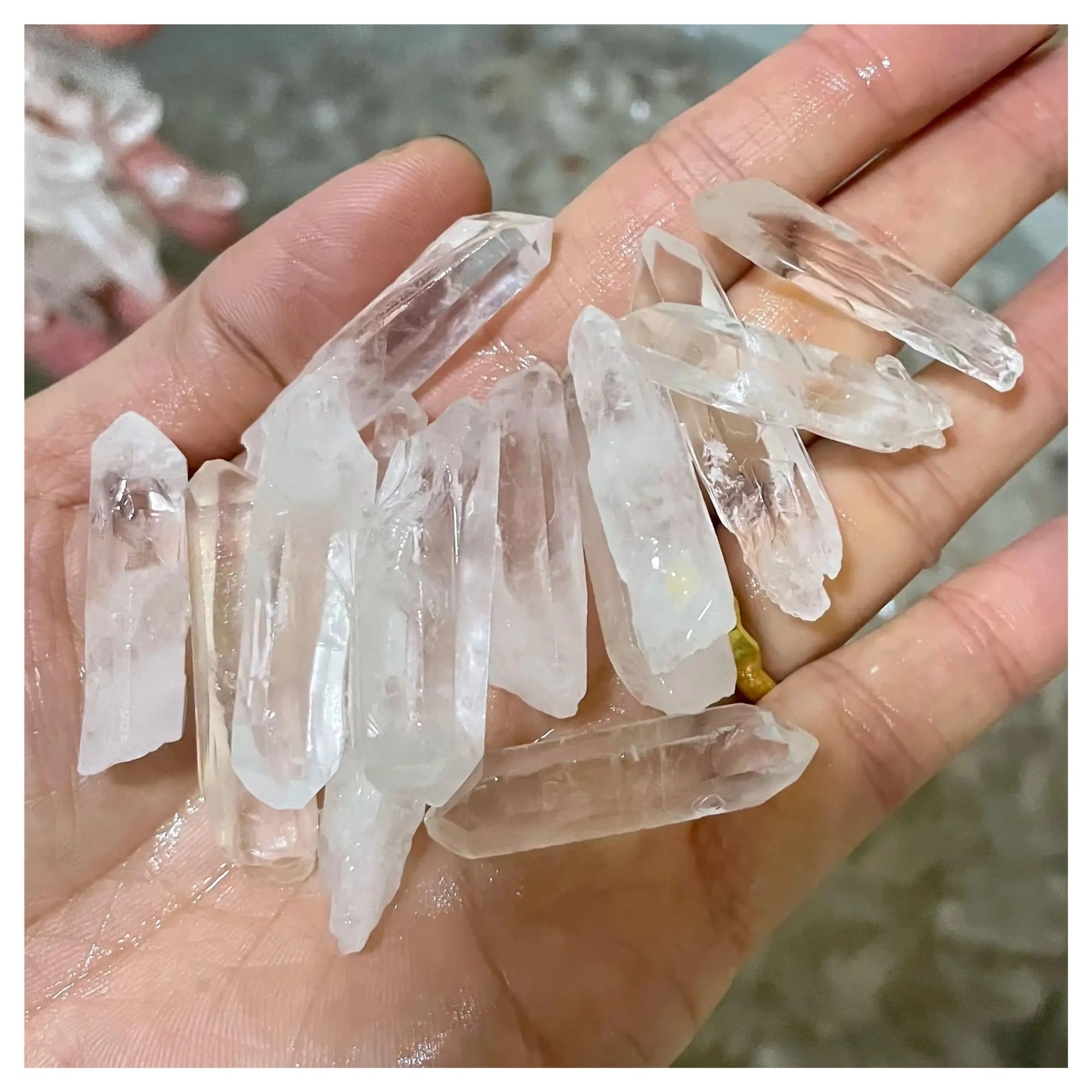 BKGWCSOR 300g Bulk Clear Quartz Crystal Point Wand Stone Raw Rock Home Decor