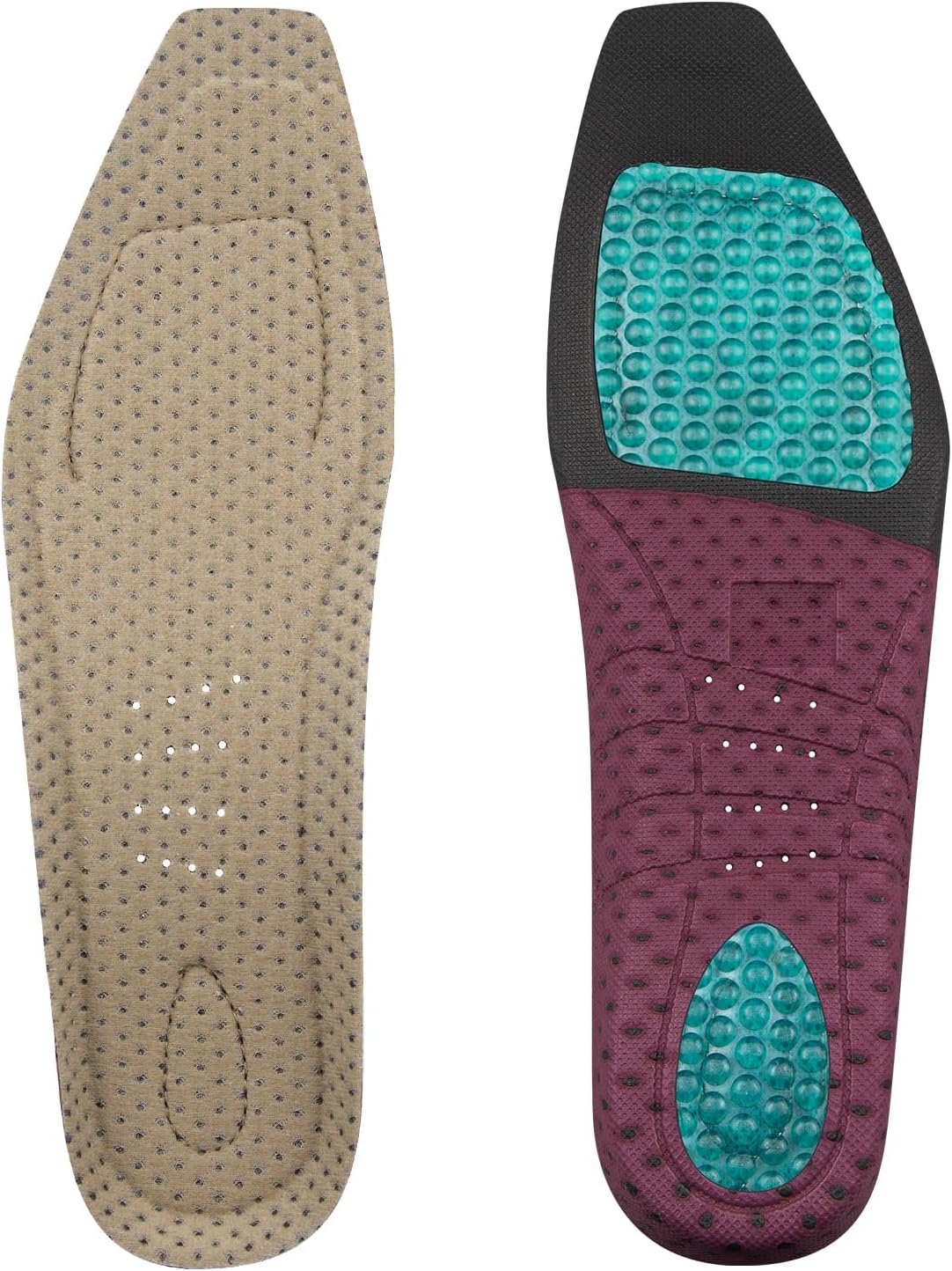 CUNUEN Square Toe Insoles for Ariat Shoes, Replacement Footbeds Footwear Inserts for Work Boot Comfort(Size: M10)