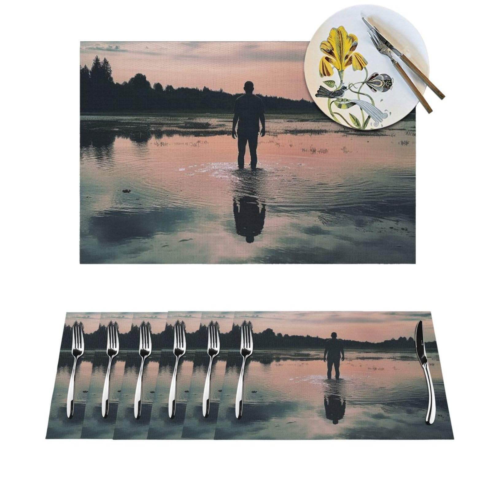 Set de table antidérapant PVC résistant à la chaleur lot de 6 pour décoration cuisine moderne