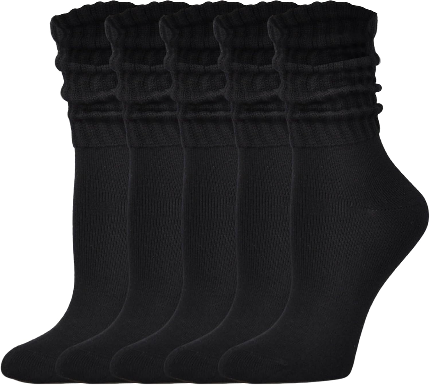 JORMATT Slouchy Socks for Women Cotton Boots Scrunch Slouch Crew Socks 5 Pairs