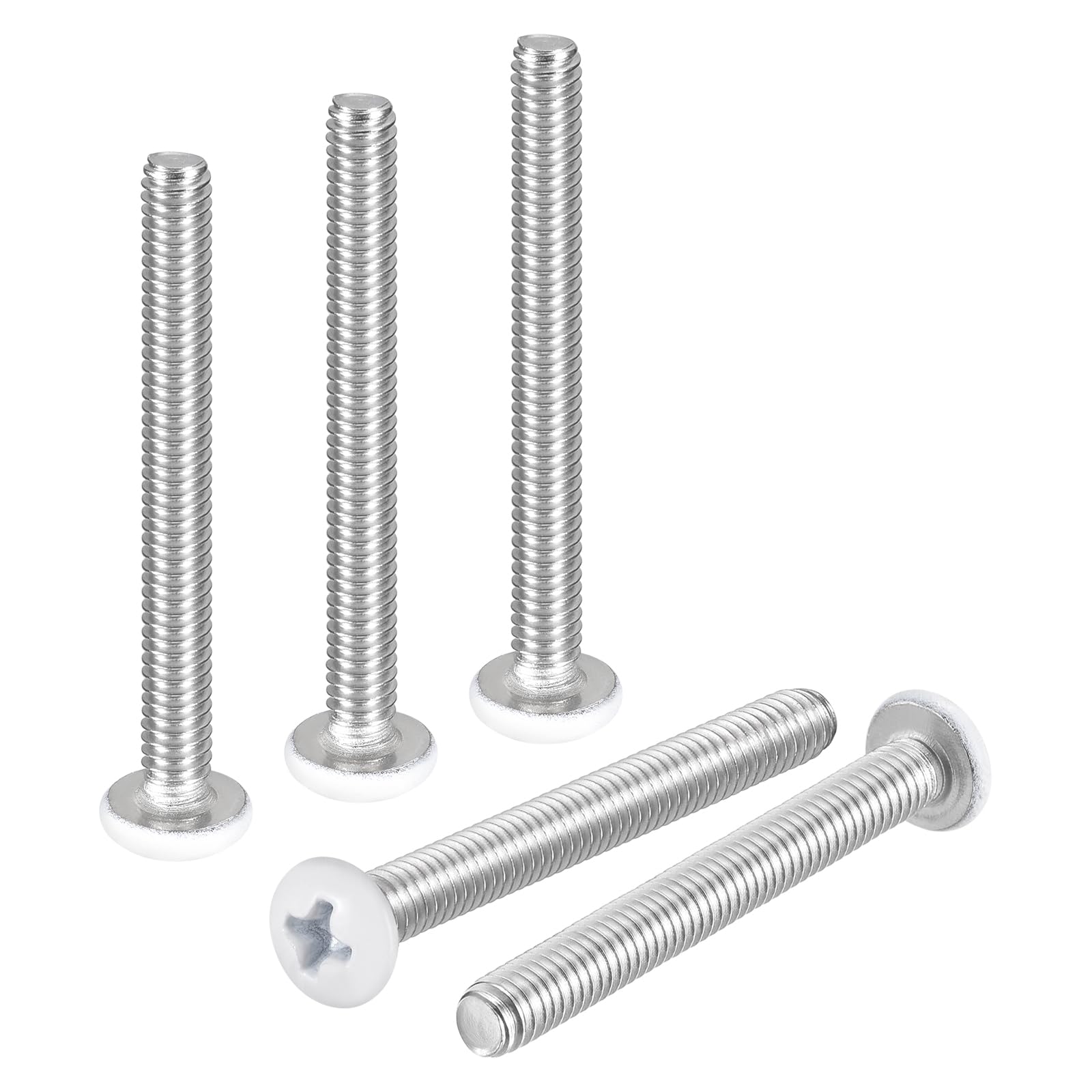 DTGN #6-32x1-1/2" Pan Head Machine Screws - 50pcs - Good for Machinery - 304 Stainless Steel Phillips Machine Screws Bolts - White Head