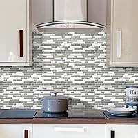 Vista 7 de STICKGOO Azulejos Adhesivos de Diseño Más Grueso para Protector contra Salpicaduras, 12"×12" Azulejos Adhesivos para Protector de Cocina, Azulejos