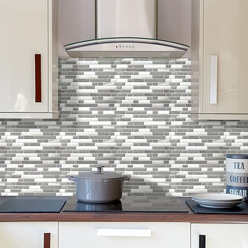 Vista 60 de STICKGOO - Azulejos autoadhesivos para loseta en muro, 12 x 12 pulgadas, azulejos autoadhesivos para loseta en muro de cocina y baño