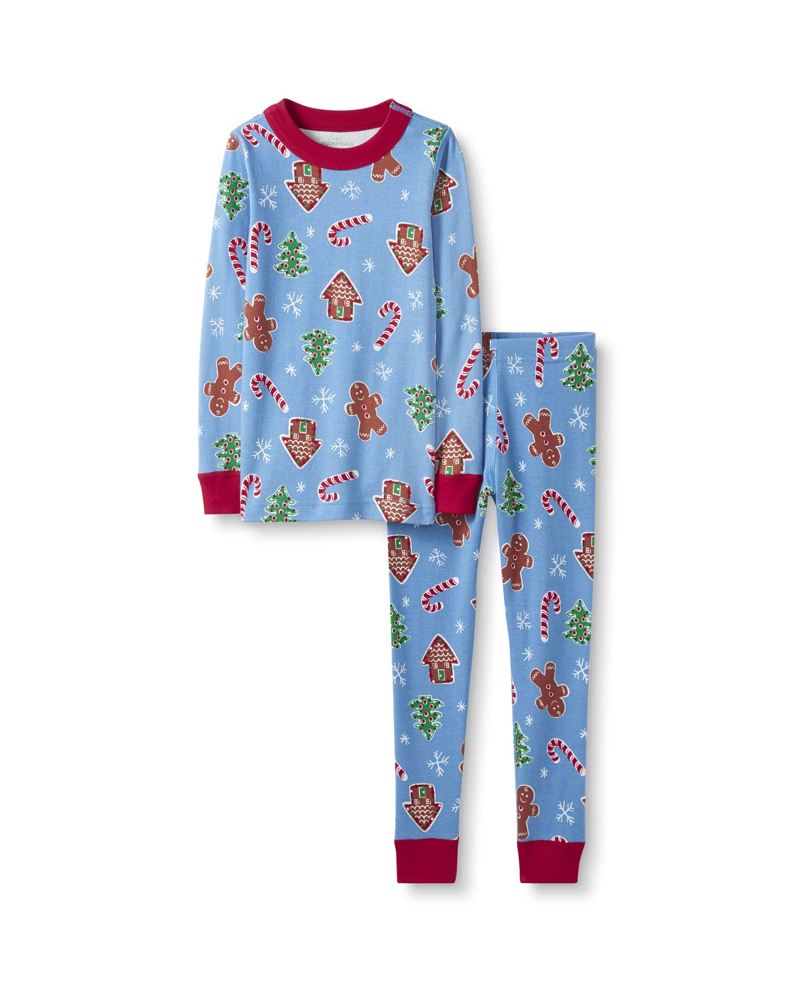 Moon and Back by Hanna AnderssonBaby Girls' Organic Holiday Family Matching 2 Piece Pajama Set, Pack of 2, Blue,RED,Green, 18-24 Months