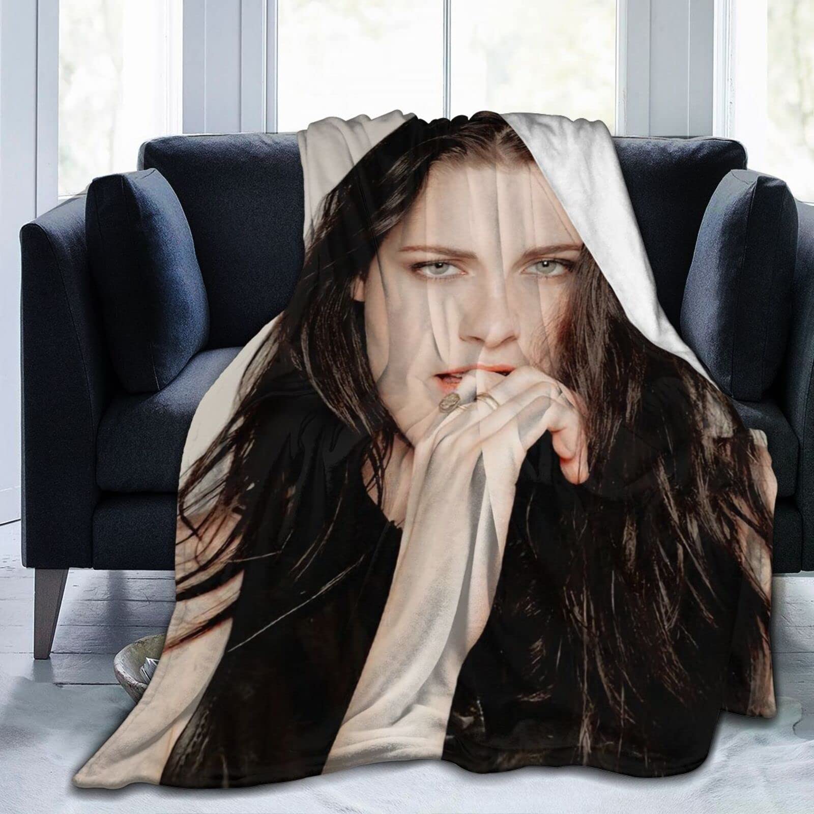 Yingd Kristen Stewart Flannel Blanket Soft Lap Blankets Anti Pilling Air Conditioning Blanket Decor For Sofa Living Room Bedroom - 50"X40"