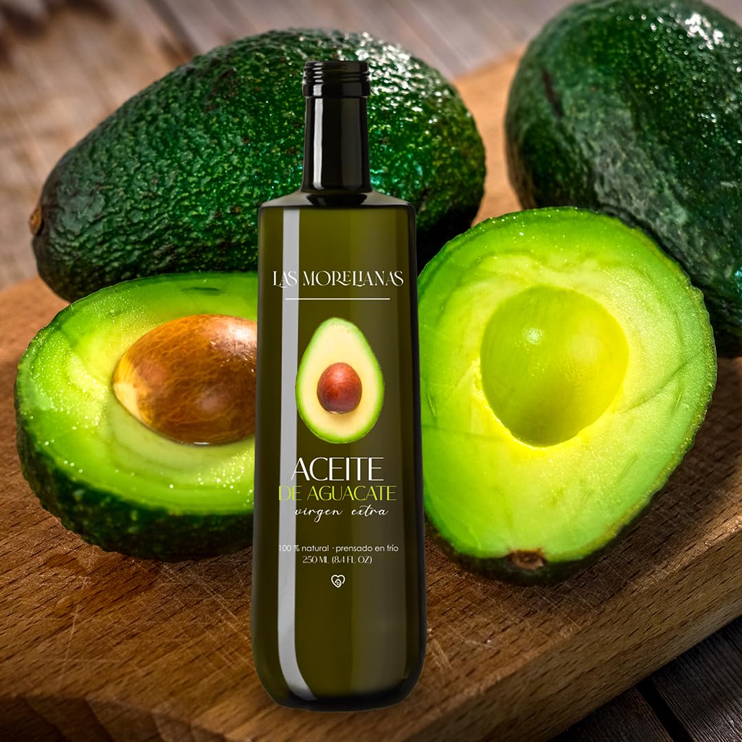 Las Morelianas Aceite de Aguacate Virgen Extra 100% Natural, Producido en México, Botella de Cristal 250ml