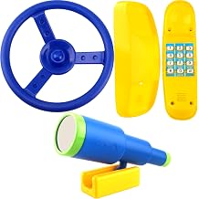 Playground Accessories Swing Set Handle Plastic Telescope Phone Swing Phone Toys for Kids Outdoor Playground Backyard Tree House Color Set 2- 3pcs