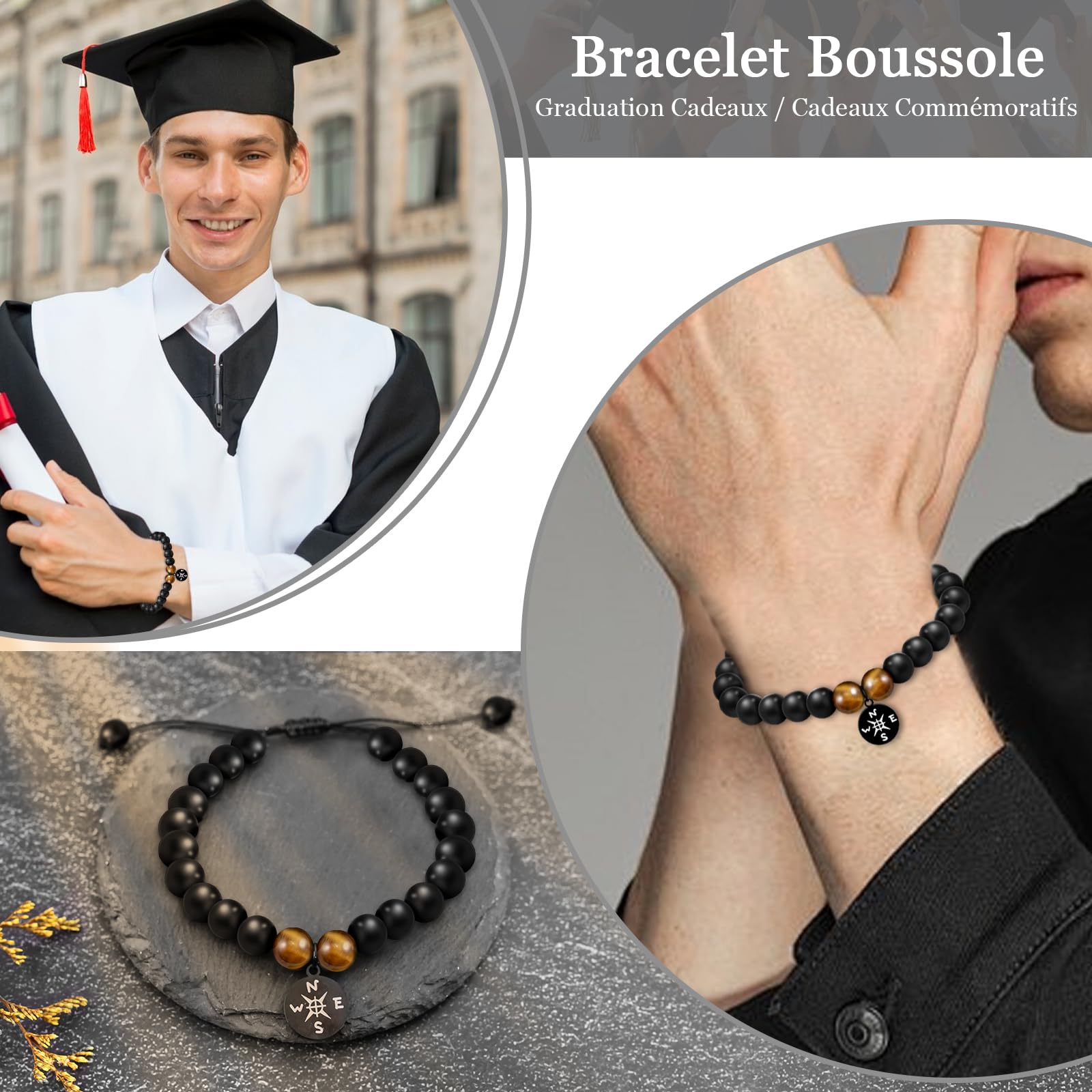 CheersLife Bracciale da uomo, regalo di laurea, regalo dei ragazzi fr