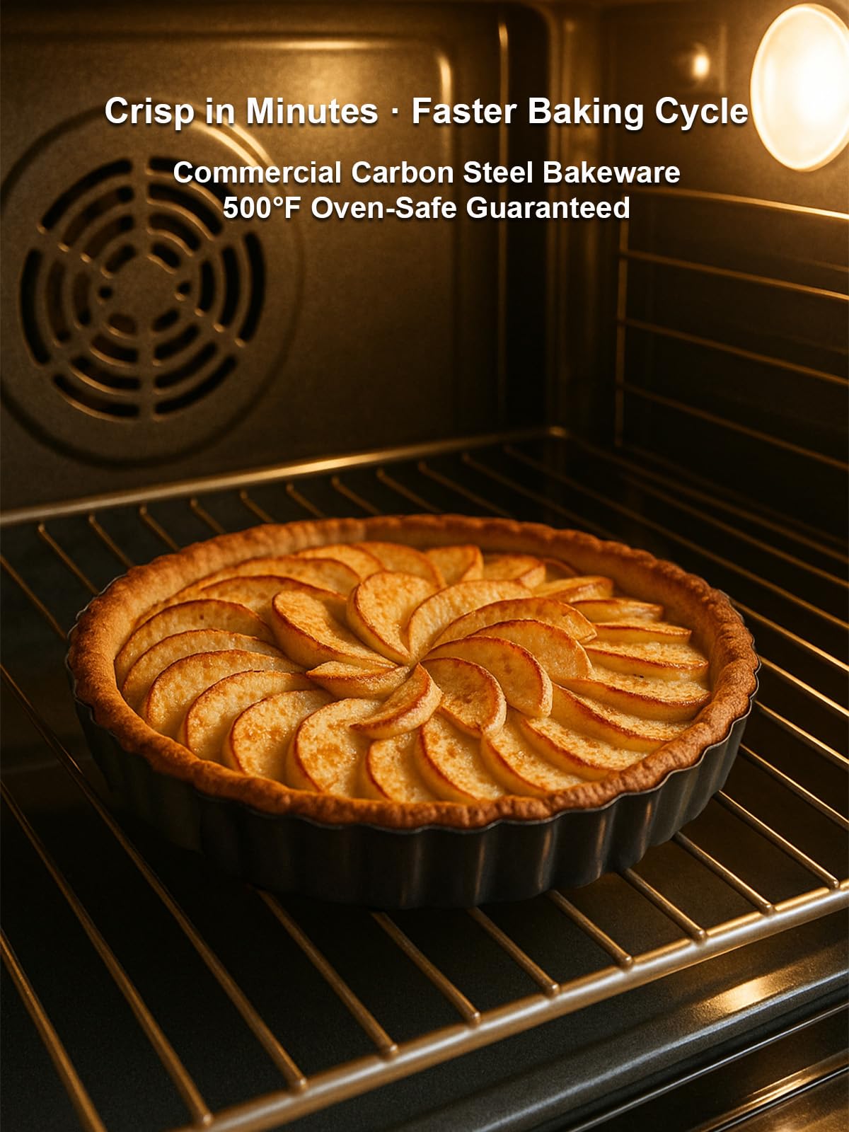 Moldes redondos de 9 pulgadas con servidor de tartas. Parte inferior extraíble, revestimiento antiadherente, acero al carbono resistente para hornear quiche tartas. Regalo para mujeres, esposa