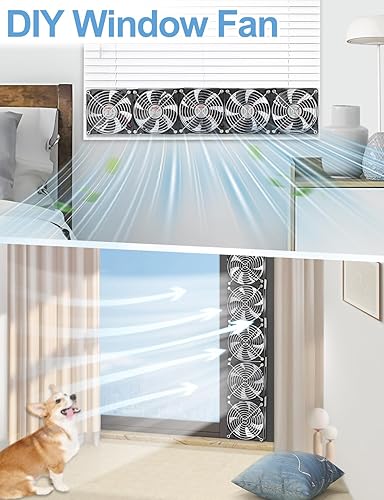 Miniatura 9 de Wathai Ventilador de computadora de doble bola de 0.118 x 4.724 in con enchufe de CA DC 12V Ventiladores de flujo de aire grande con controlador