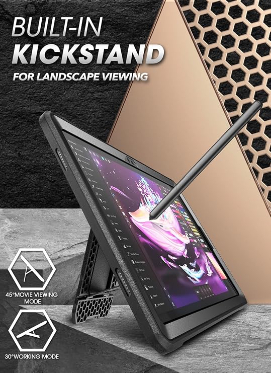 SUPCASE لـ Samsung Galaxy Tab A9 Plus Case with Stand (Unicorn Beetle Pro) ، [حامي الشاشة المدمج] غطاء الكمبيوتر اللوحي الواقي القوي القوي من Kickstand لـ Galaxy Tab A9 Plus 11 Inch ، Black