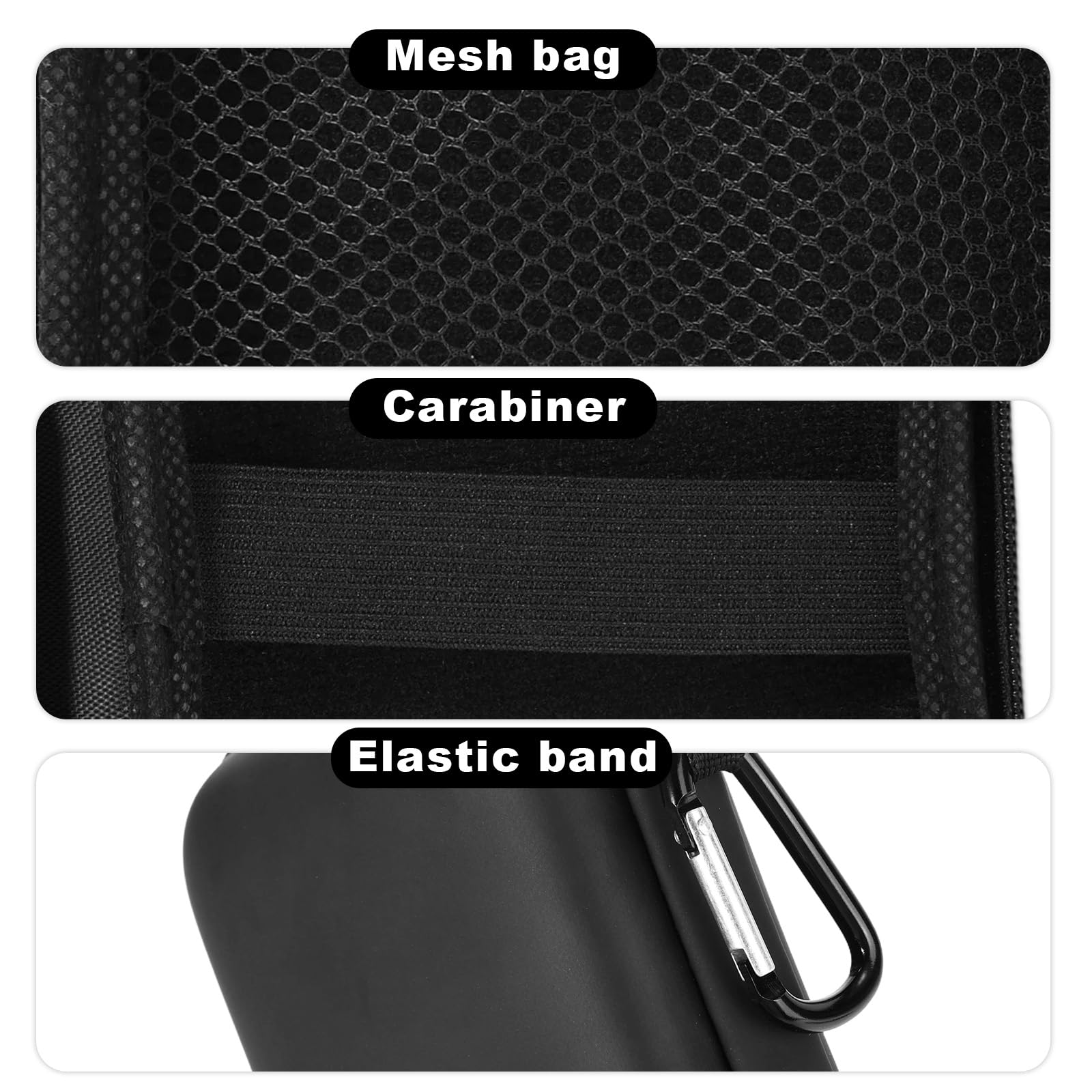 Étui pour Enregistreur Vocal PLAUD Note/Note Pro AI, Protecteur de Transport avec Pochettes en Filet et Mousqueton, Noir