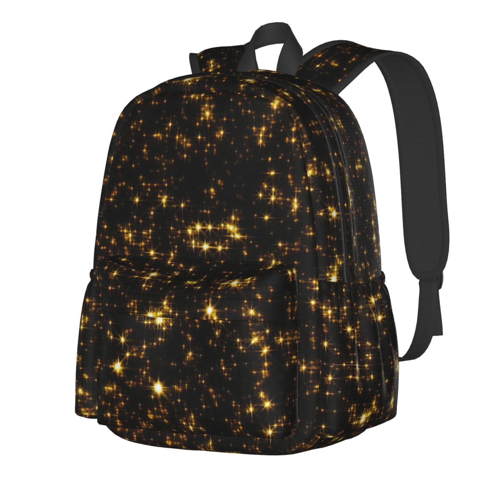 Sac à dos d'école noir doré filles garçons voyage décontracté - 8