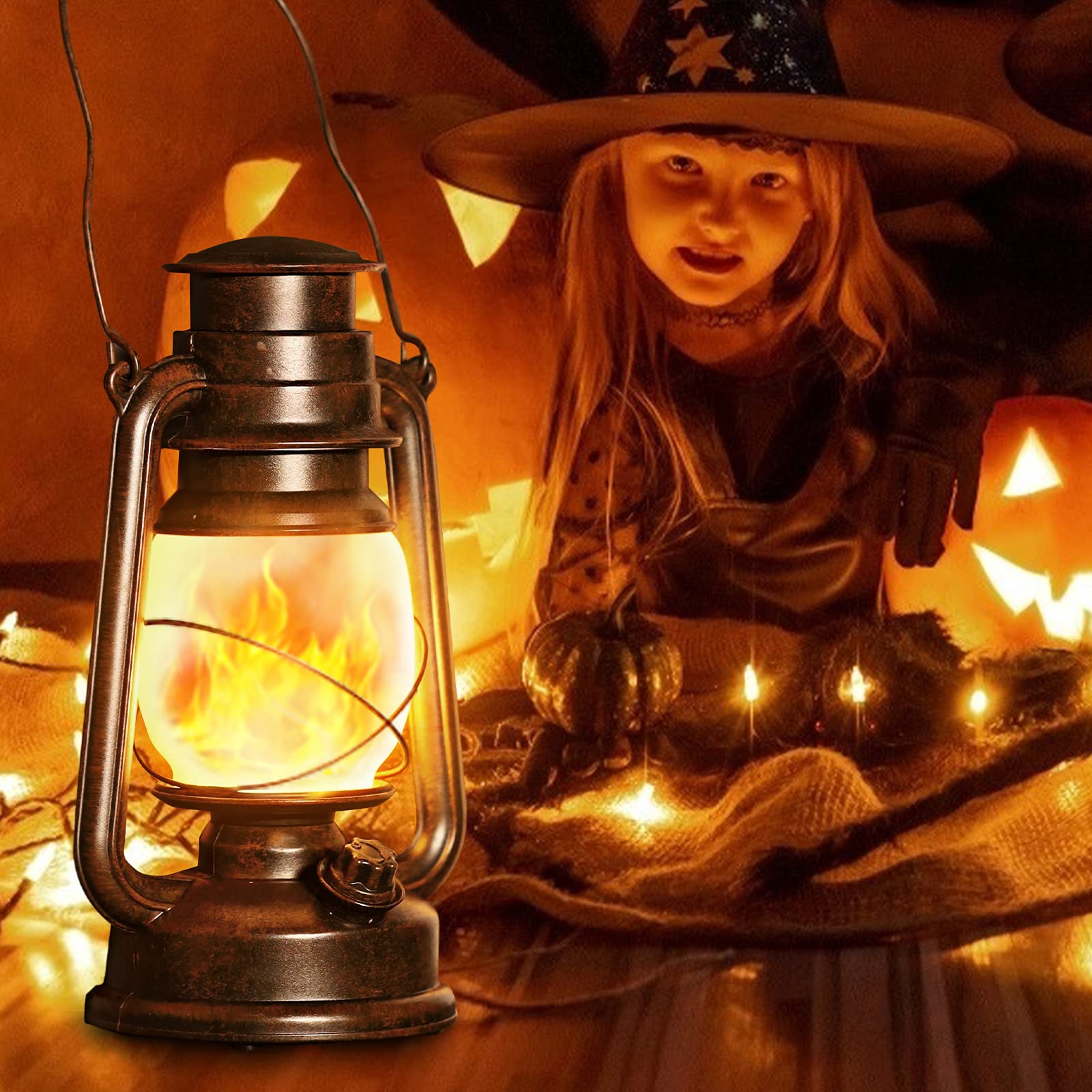 Flame Light Vintage Lantern, Flickering Camping Lantern Tent Light