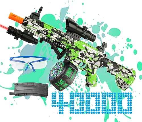 Gel Splat Blaster automático, juguete eléctrico con gafas, verde