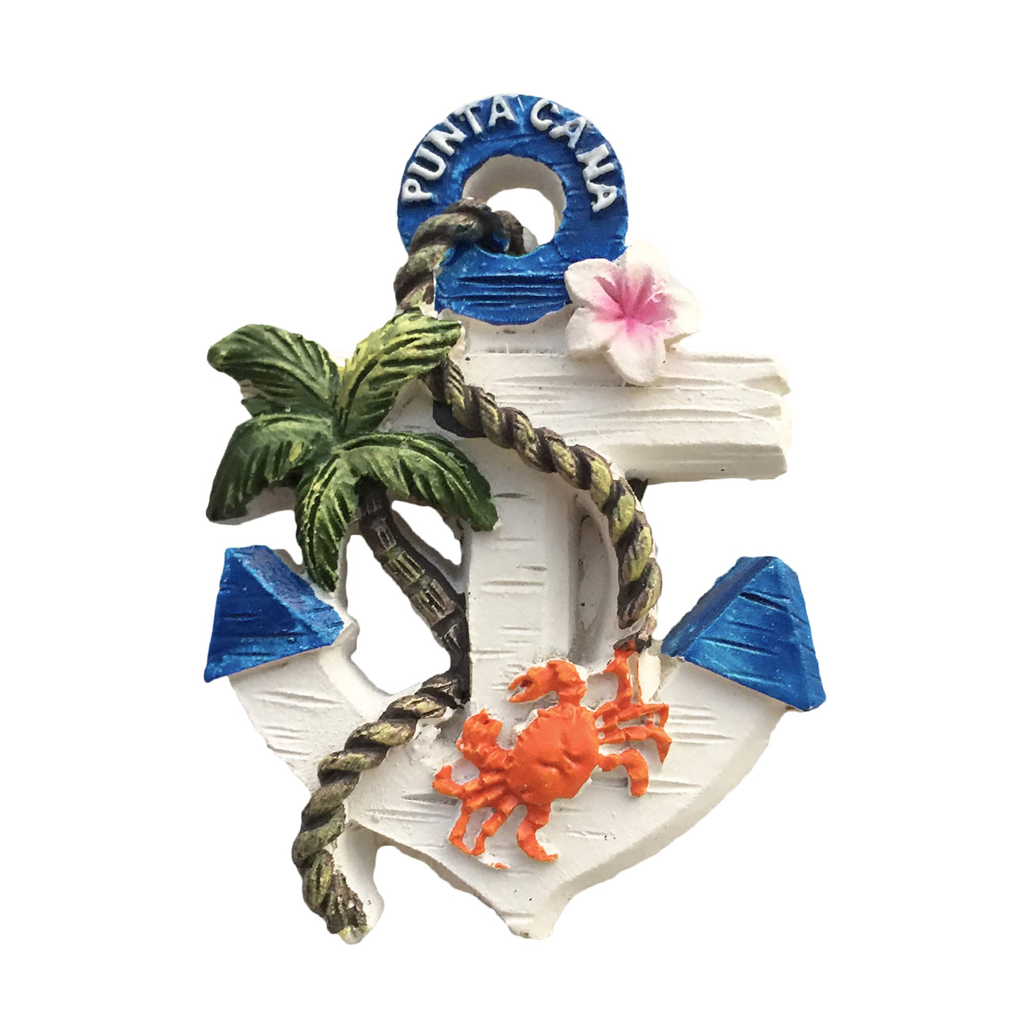 Magnete Frigorifero 3D Souvenir Punta Cana – Resina A Forma Di Ancoraggio – Collezione Da Viaggio Dominica
