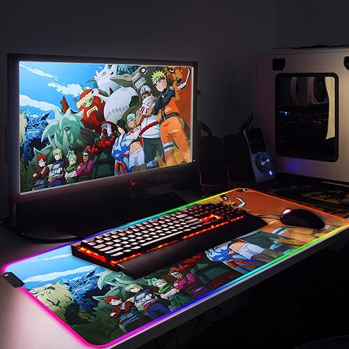 Miniatura 5 de Alfombrilla de mouse RGB LED para juegos, alfombrilla de mouse grande brillante con luz RGB, alfombrilla de mouse suave colorida para mouse teclado