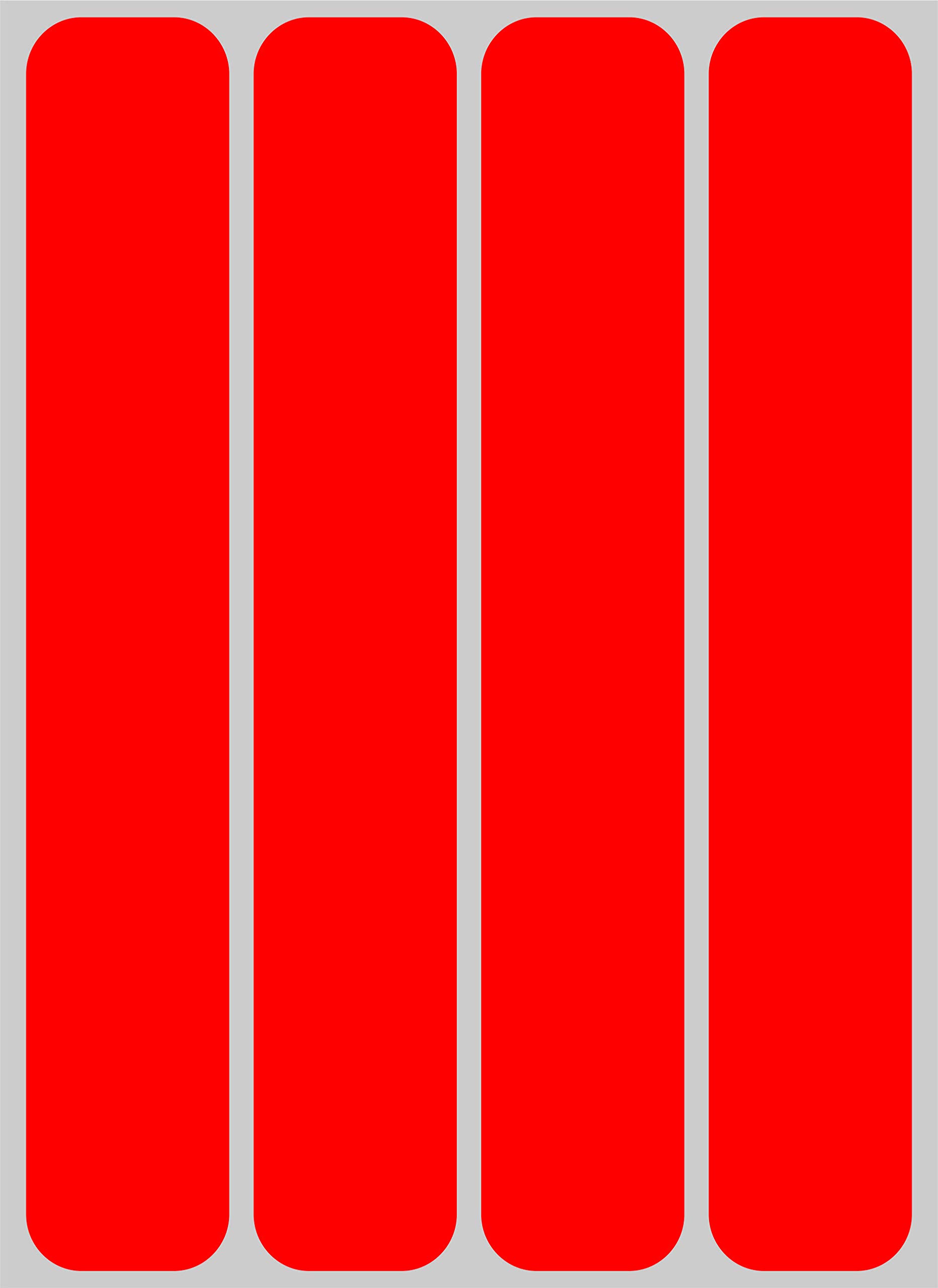 4R Quattroerre.it Universal Refractive Stripes, Red, 25 x 150 mm, Set of 4