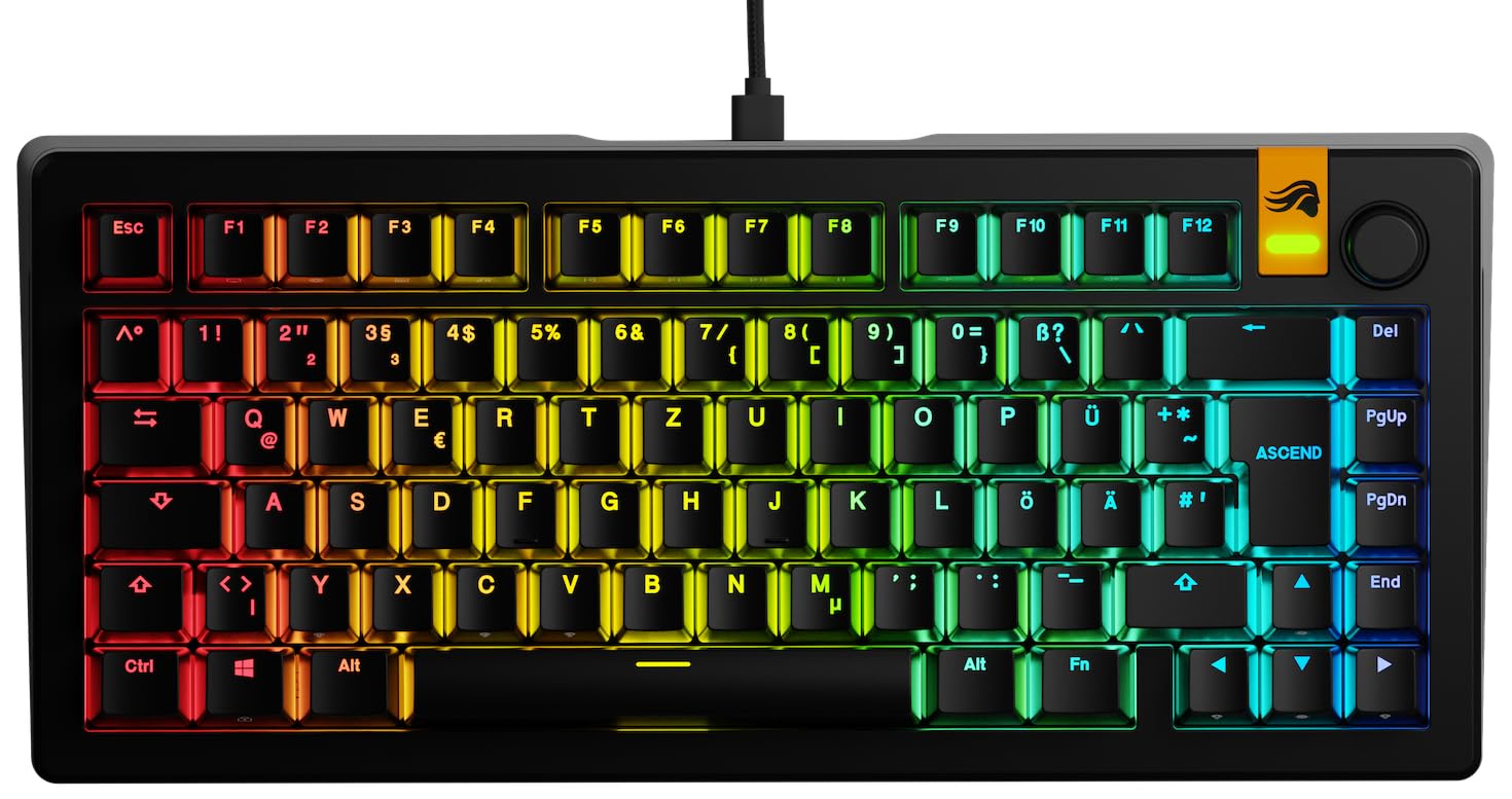 GLORIOUS GMMK 3 HE Clavier Gaming 75% QWERTZ Allemand (Noir)