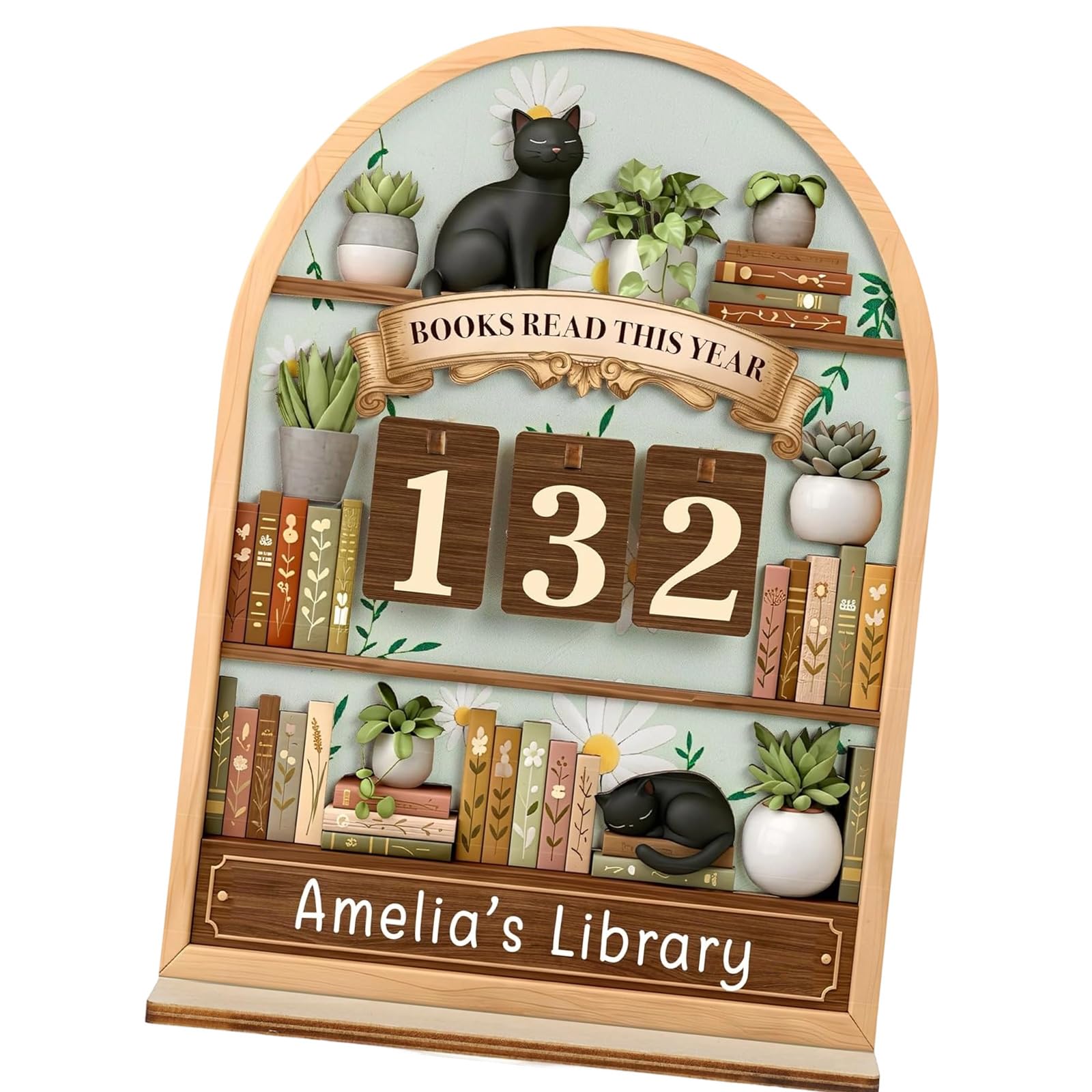 Beimus Books Read This Year Counter Valentines Day Gifts for Women Readers Book Counter Trackers Bookshelf Decors for Book Lover Valentines Day Bookshelf Decors Lover Reading Trackers Sign