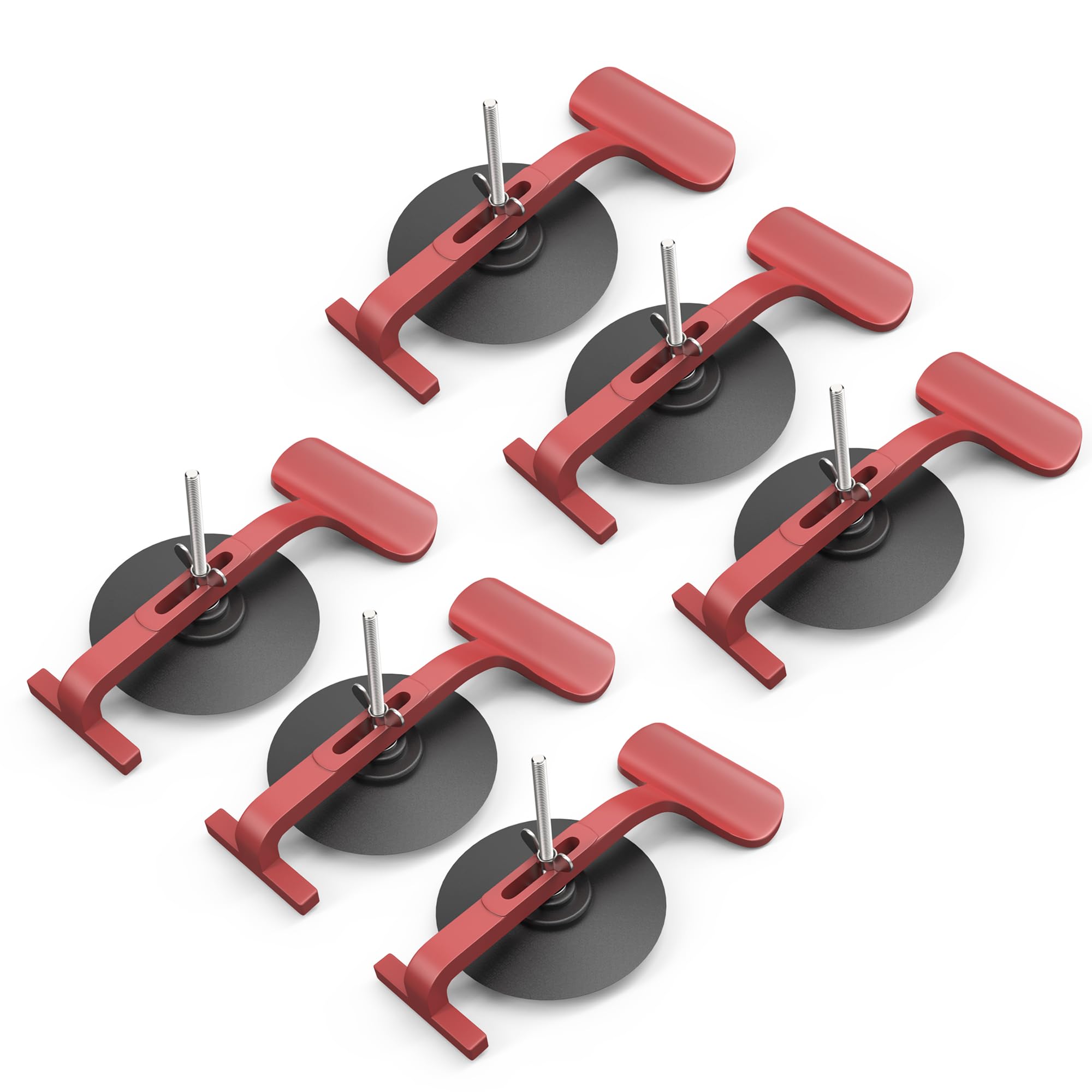 6 Pack Suction Cup Clamps for Convertible Glass Windshield Repair/Gluing 6 Pack Red