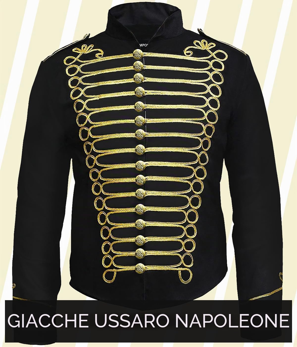 Pamposh Steampunk Hussar Napoleon Military Drummer Parade Jacket