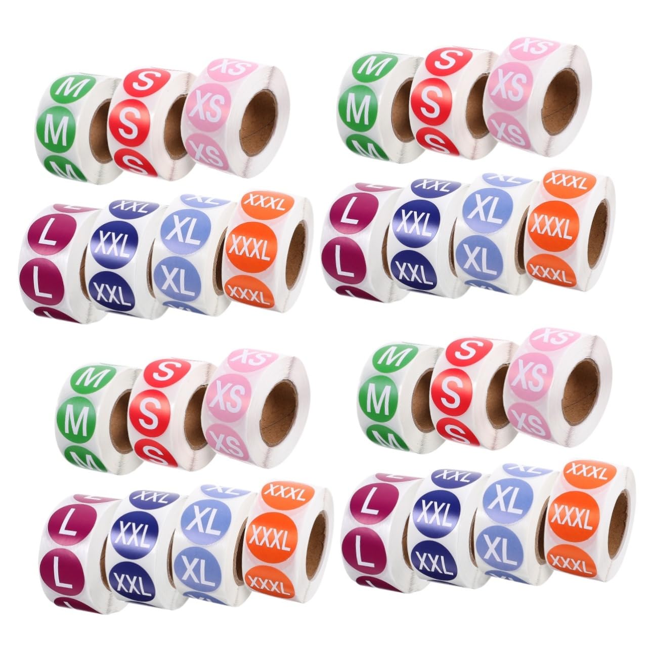 28 Rollen Größenaufkleber Etikettenaufkleber Tag Etikettenaufkleber Tabs Runde Aufkleber Runde Kleidungsaufkleber Etiketten Größenetiketten Für Kleidung