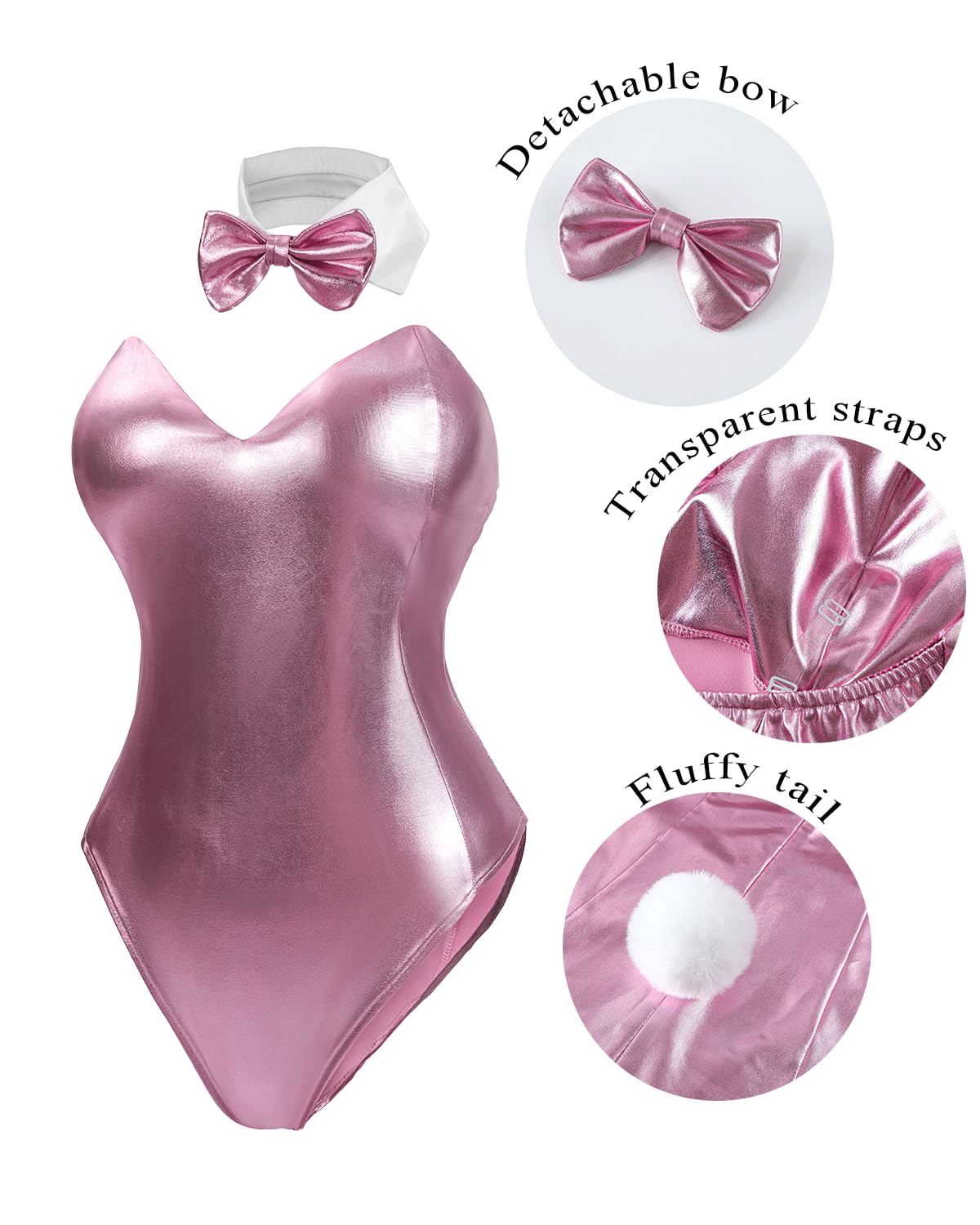 CR ROLECOS Bunny Costume Women Bunny Suit Cosplay Lingerie Adult Halloween Costumes: Pink XX-Large