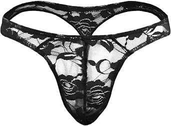 Mens Sexy Lace G-String Underwear Seamless Transparent Thong