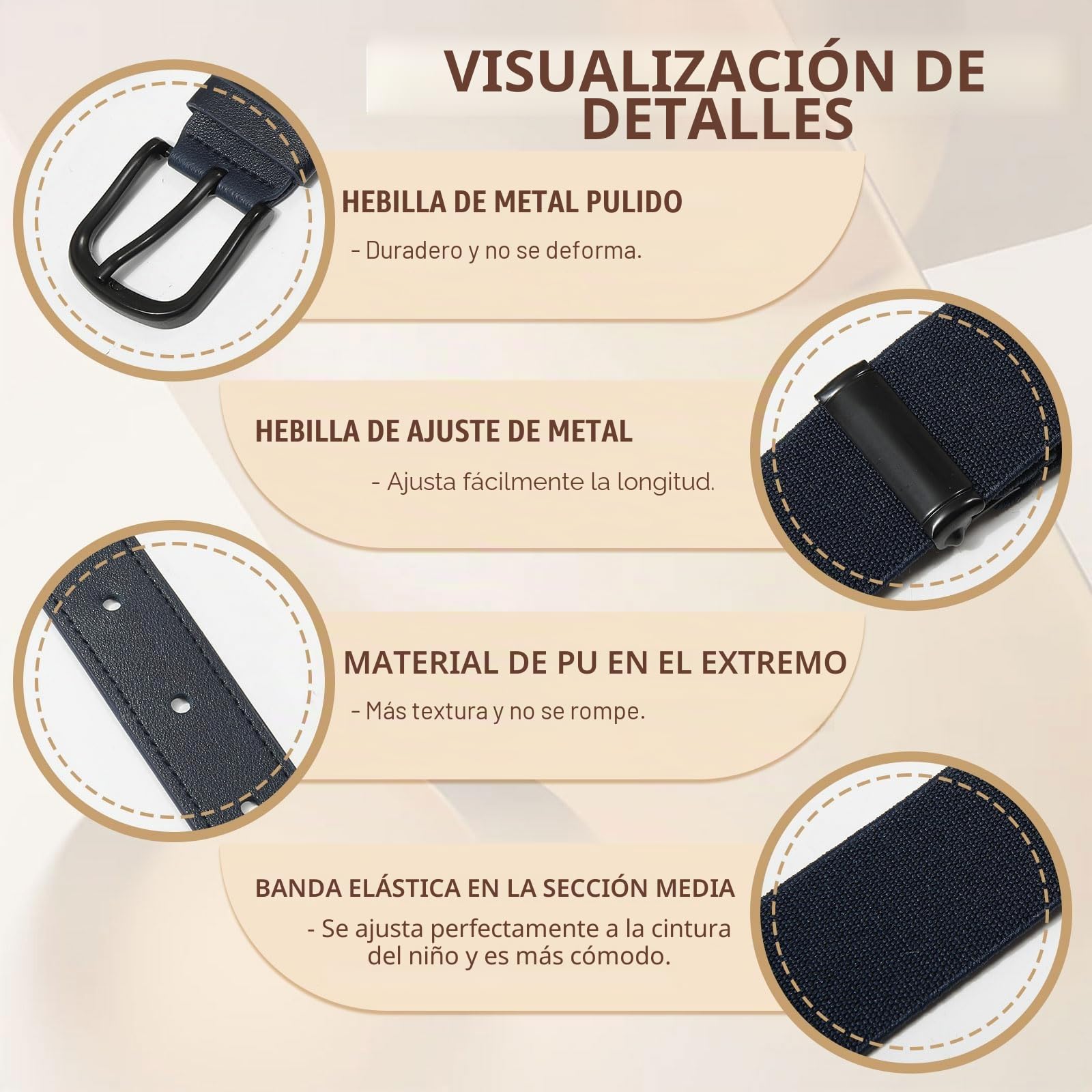 WELROG Cinturón elástico para niños - Cinturón infantil ajustable para niños y niñas