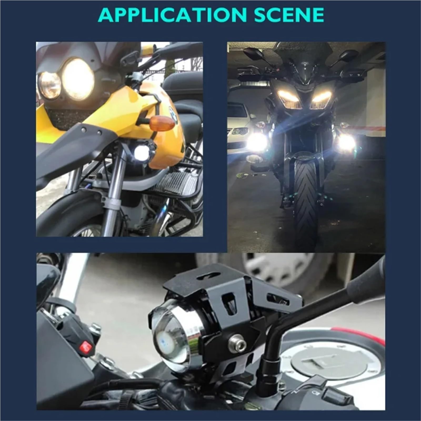 Anabbaglianti Faro per moto 3000LM Proiettore per moto DRL LED per moto Adatto per Bmw Adatto per Honda Adatto per Suzukia Luci per motociclette(U5-1PC)