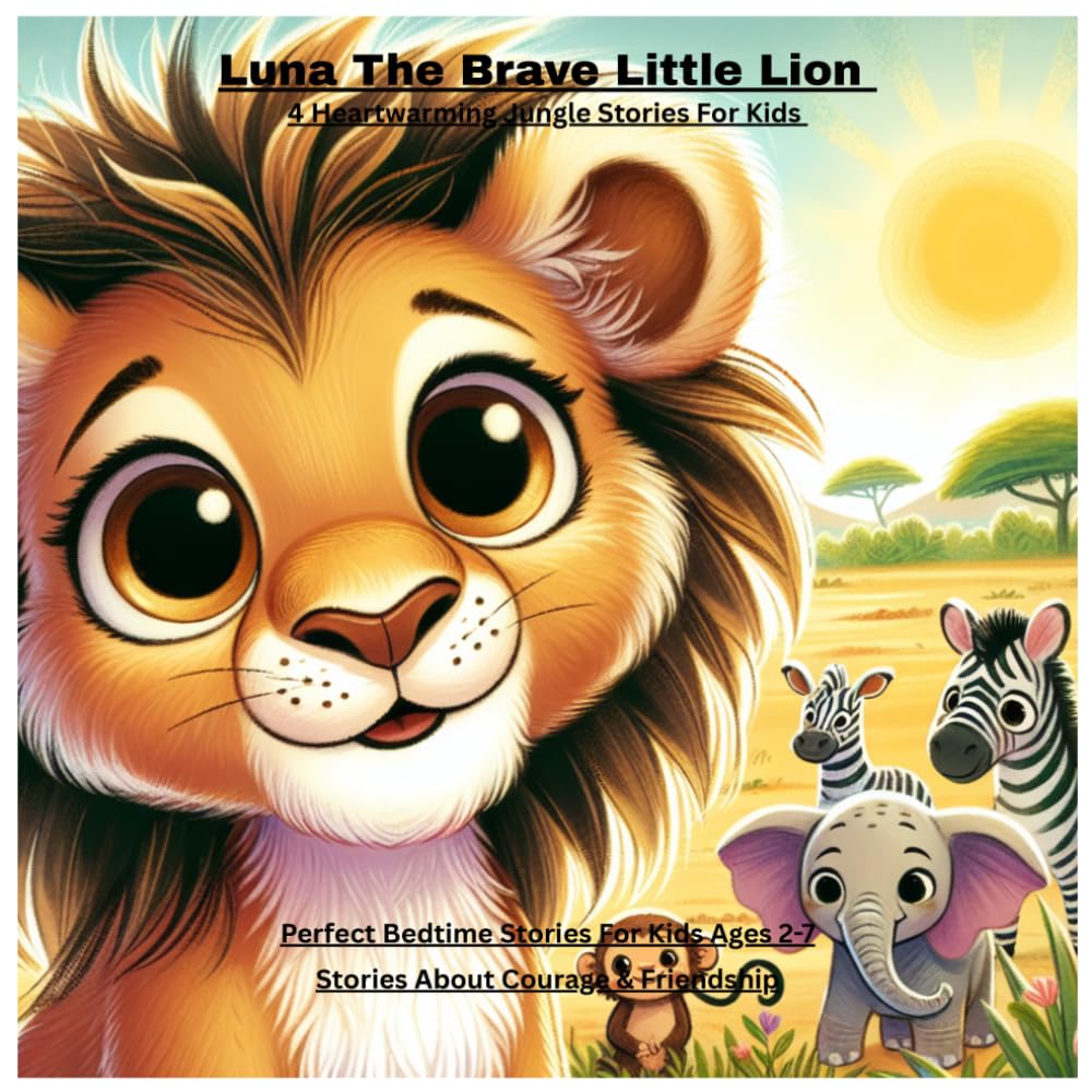 Luna The Brave Lion: 4 Heartwarming Jungle Stories About Courage, Friendship and Kindness for Kids Ages 2-7
